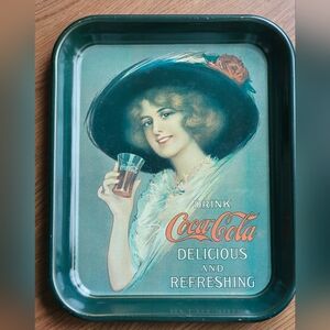 Coca-Cola Metal Tray Old Fashioned Graphics